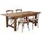 Flash Furniture Rectangle Antique Farm Table, Wood Top, Wood Grain XA-FARM-8-GG - alternate 2